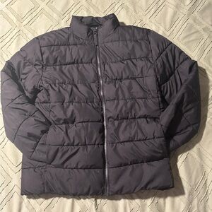 Kids Quilted Puffer Jacket - Charcoal Gray
